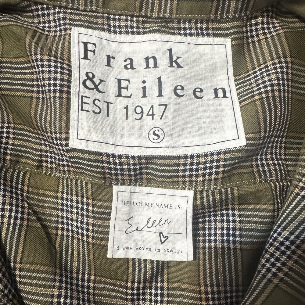 Frank & Eileen Eileen Plaid Button Up Womens Small Quiet Luxury Casual - Picture 5 of 8